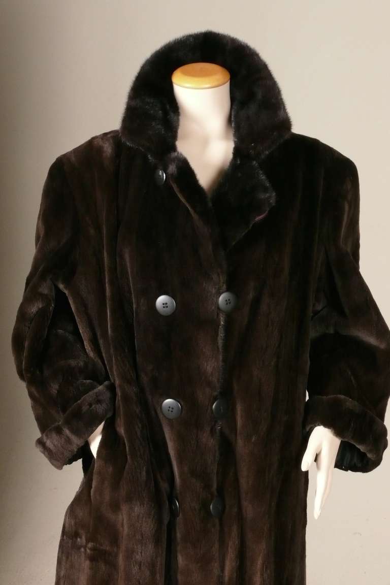Stunning Vintage Galanos Full Length Mink Coat at 1stdibs