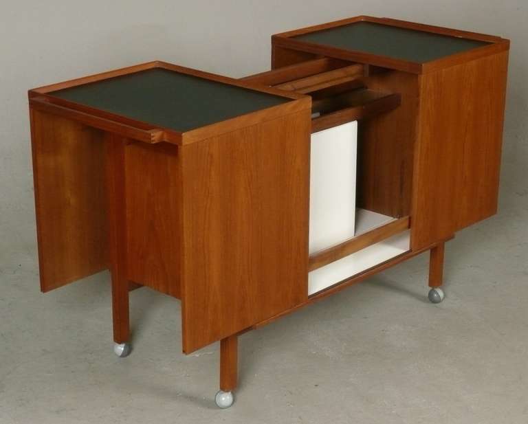 1960s Expandable Teak Cocktail Cart By Neils Erick & Glasdam Jensen 1