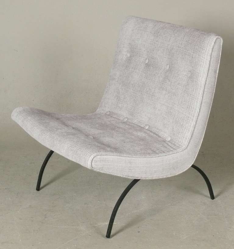 Iron 1960's Scoop Lounge Chair by Milo Baughman