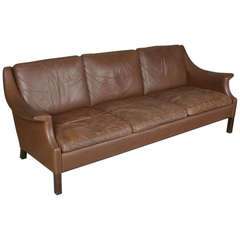 Swedish Leather Sofa by Borge Mogensen