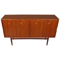 Tall 1960s Teak Credenza or Sideboard from Denmark by Povl Dinesen