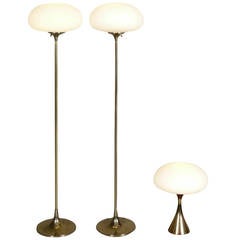 Pair of Laurel Floor Lamps and One Table Lamp