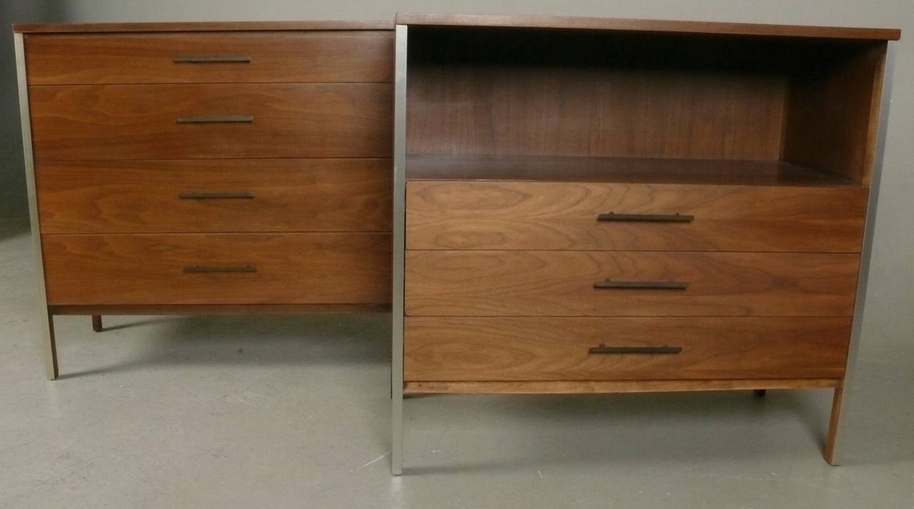 Pair of Walnut Cabinets or Night Stands by Paul McCobb for Calvin 1