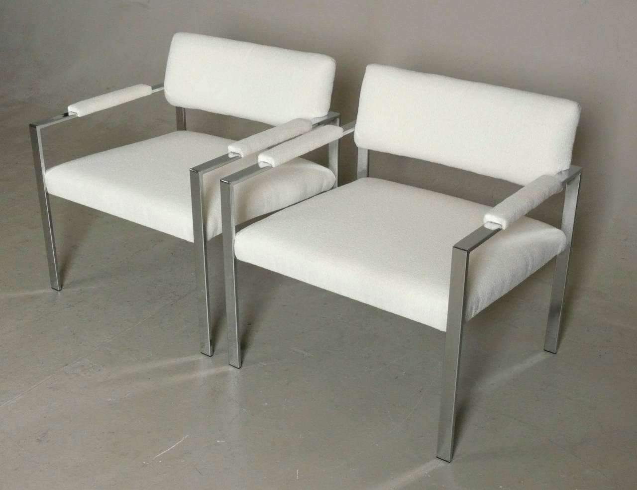 Late 20th Century Large-Scale Chrome Club Chairs Attributed to Milo Baughman