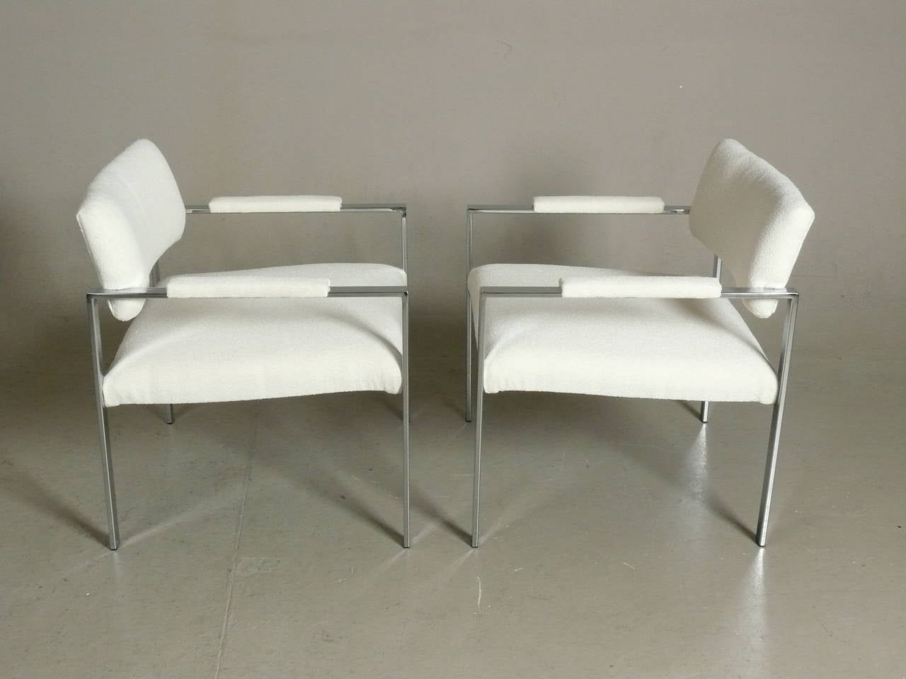 Large-Scale Chrome Club Chairs Attributed to Milo Baughman 3