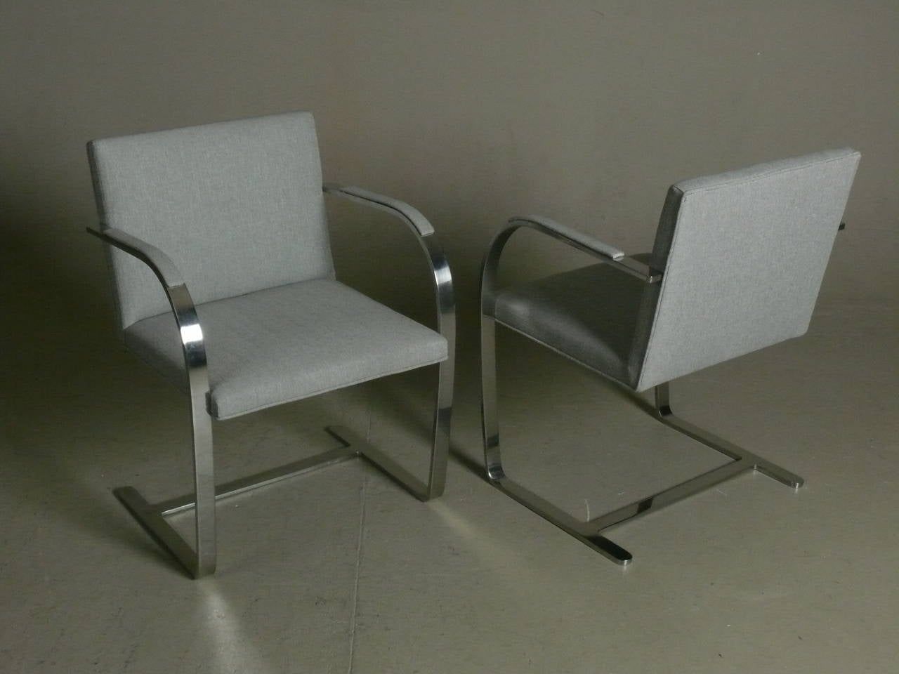 Late 20th Century Set of Four Mies van der Rohe Stainless Flatbar Brno Chairs by Brueton