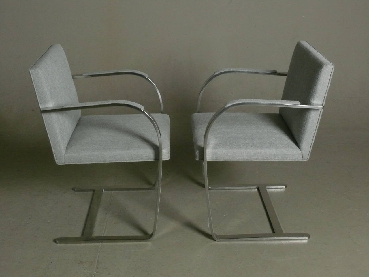 Set of Four Mies van der Rohe Stainless Flatbar Brno Chairs by Brueton 3