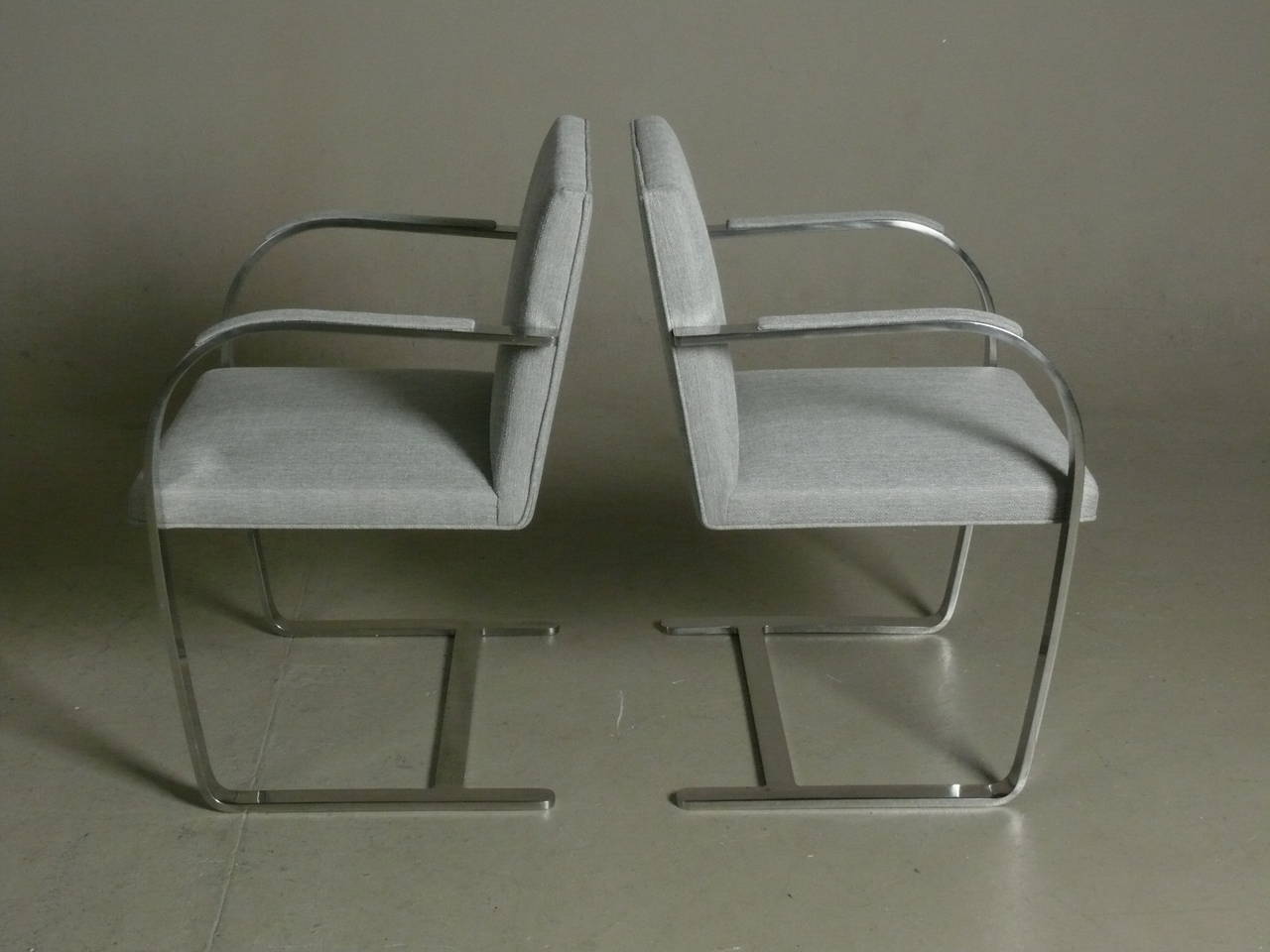 Set of Four Mies van der Rohe Stainless Flatbar Brno Chairs by Brueton 1