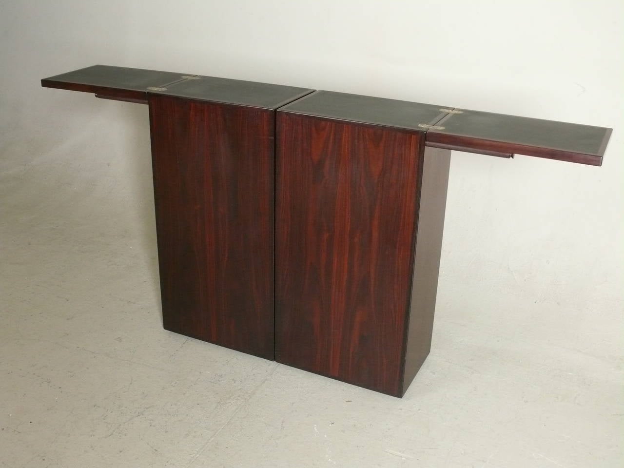 Danish Folding Rosewood and Brass Bar or Console by Skovby, Denmark