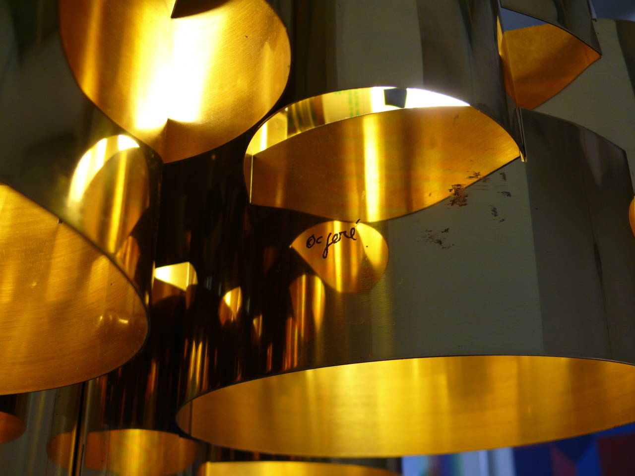 1970s Polished Brass 'Cloud' Chandelier by Curtis Jere 3