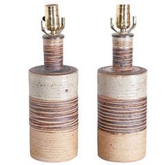 Pair of Tue Poulsen Stoneware Lamps