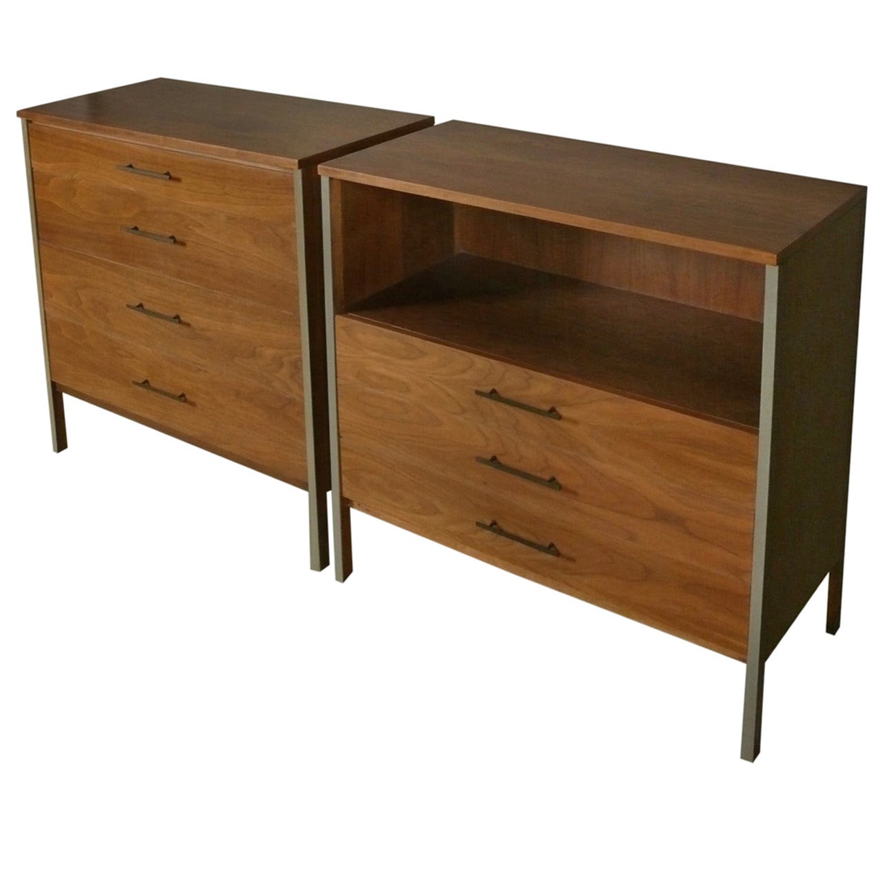 Pair of Walnut Cabinets or Night Stands by Paul McCobb for Calvin