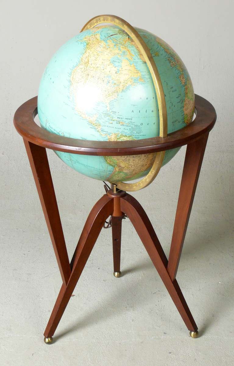 Edward Wormley Illuminated Terrestrial Globe for Dunbar 1