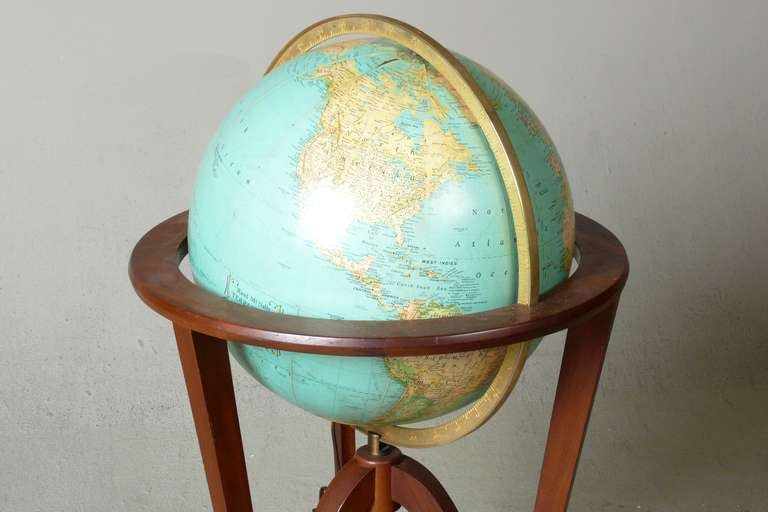 American Edward Wormley Illuminated Terrestrial Globe for Dunbar