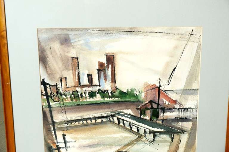 American Dynamic Watercolor by E. Keith McPheeters, 1951 For Sale