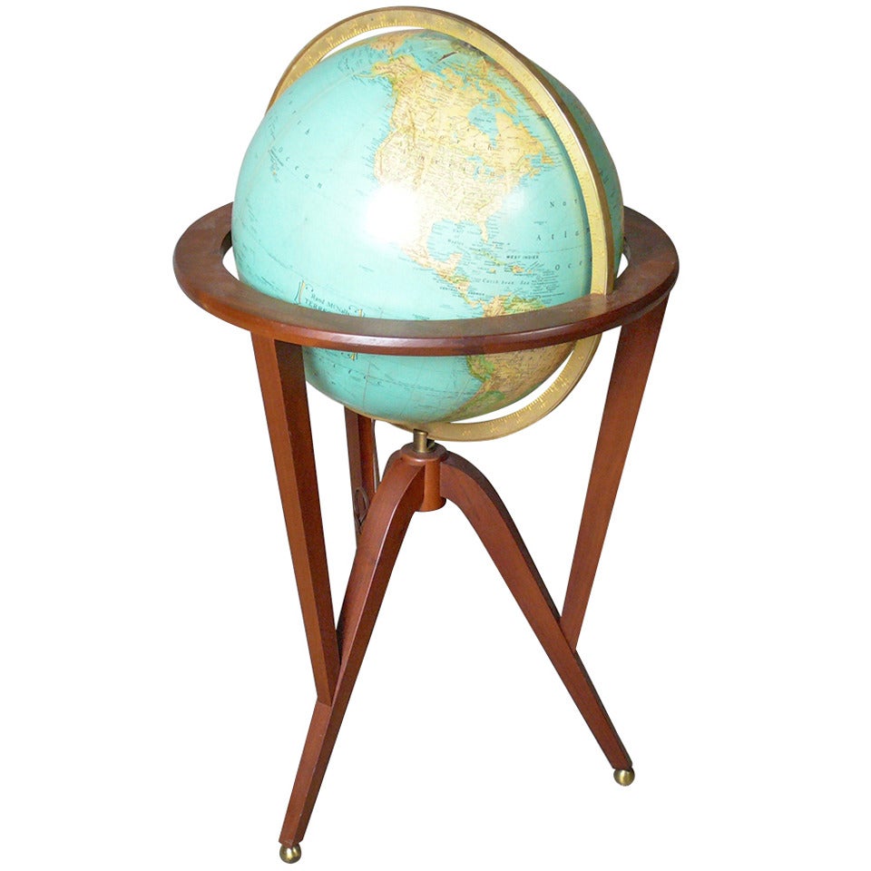 Edward Wormley Illuminated Terrestrial Globe for Dunbar