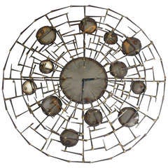 1960s Simmons Nail Art Wall Clock Sculpture