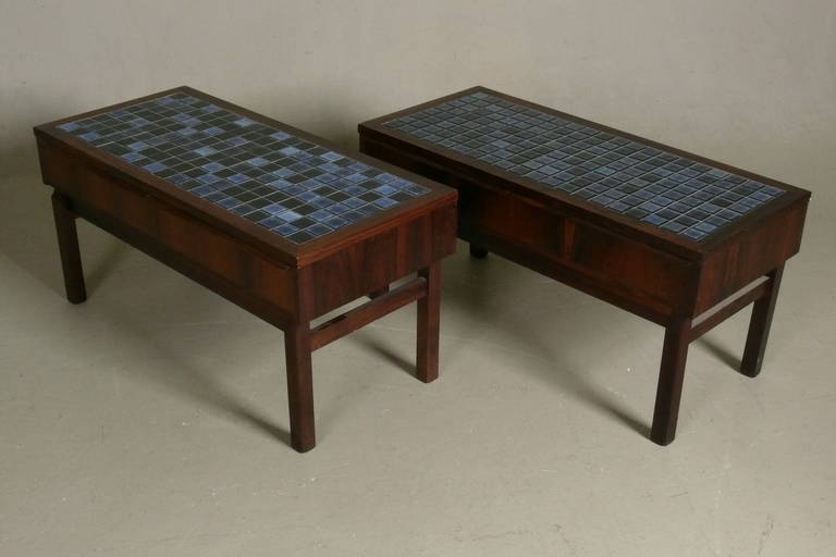 Mid-20th Century Pair of Rosewood Table Benches from Denmark
