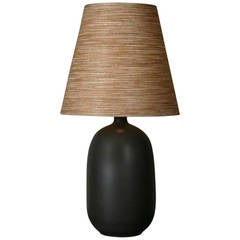 Vintage Lotte Bostlund Ceramic Lamp with Original Shade