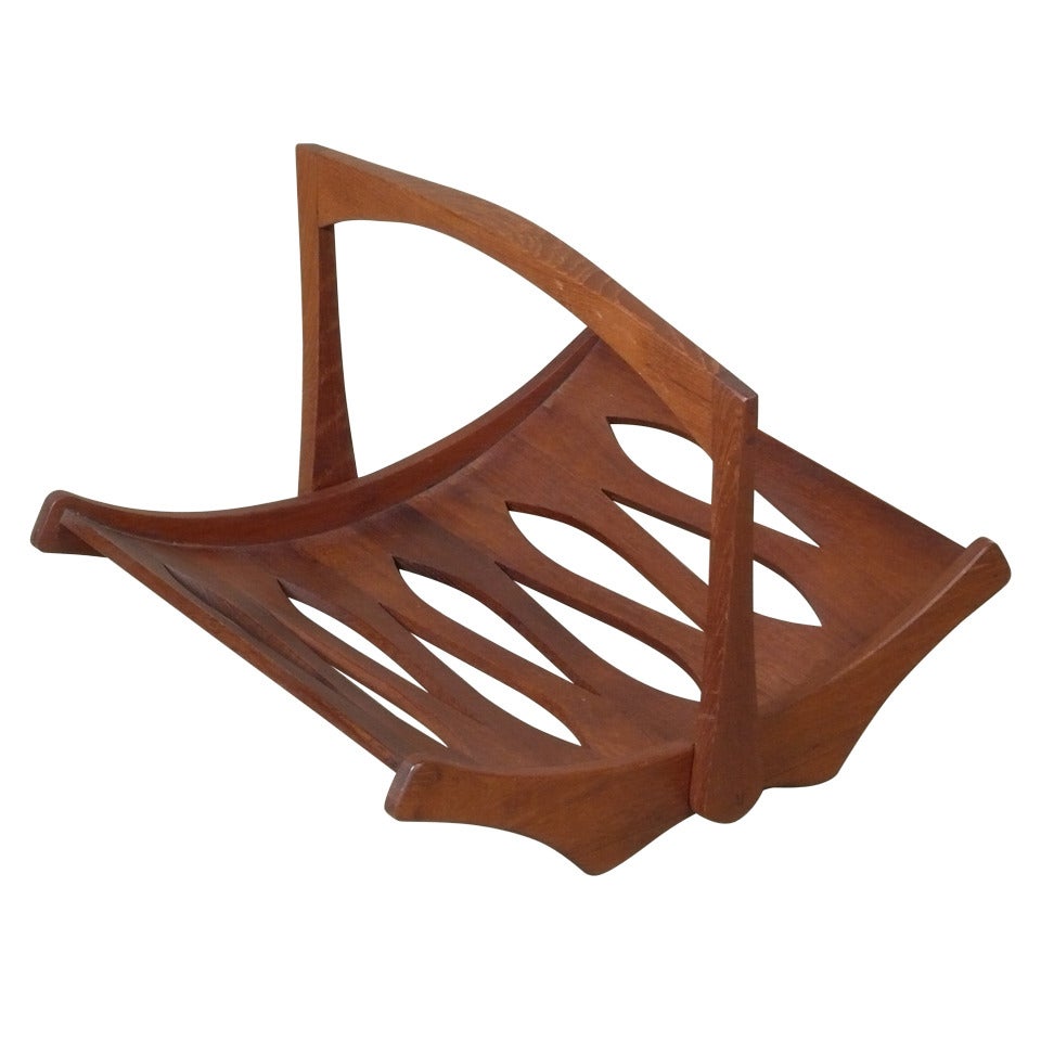 Rare 1960
s Teak Magazine Holder By Dansk
