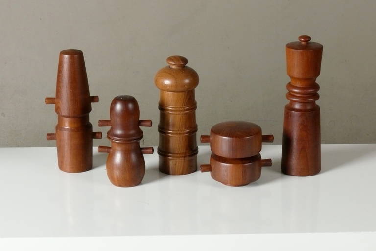 Large Collection of Jens Quistgaard for Dansk Teak Serveware and Pepper Mills In Excellent Condition In Atlanta, GA