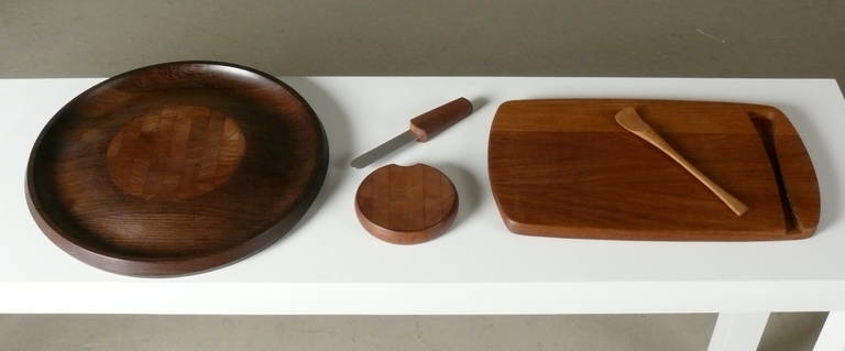 Large Collection of Jens Quistgaard for Dansk Teak Serveware and Pepper Mills 1