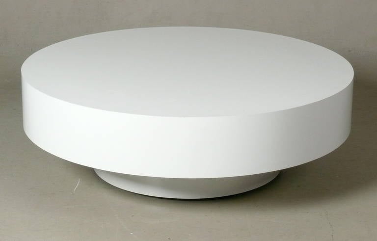 C. 1970 cocktail table in white laminate designed by Milo Baughman for Thayer Coggin.
