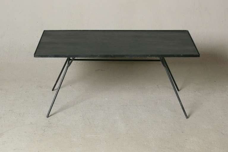 George Nelson Iron & Slate Coffee Table for Arbuck In Good Condition In Atlanta, GA
