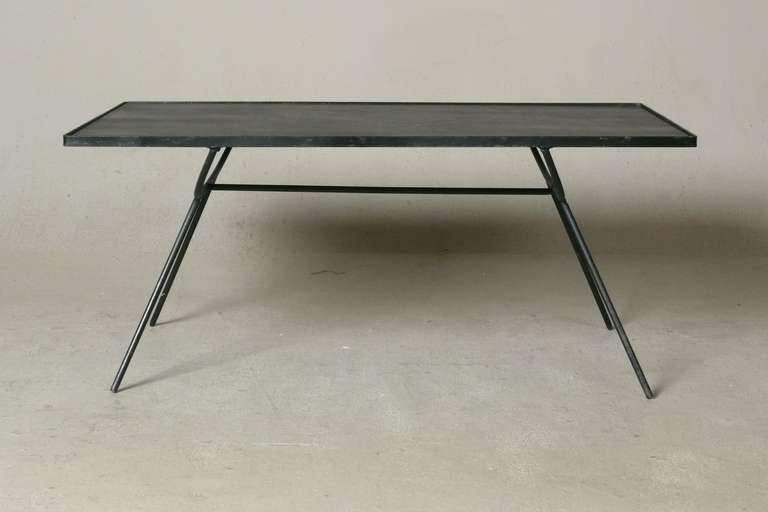 Mid-20th Century George Nelson Iron & Slate Coffee Table for Arbuck