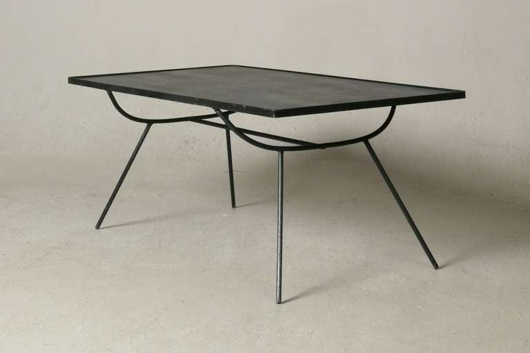 George Nelson Iron & Slate Coffee Table for Arbuck 1