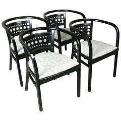 Set of 4 Arm Chairs in the Manner of Otto Wagner