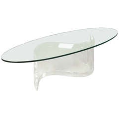 C.1970 Lucite Serpentine Coffee Table