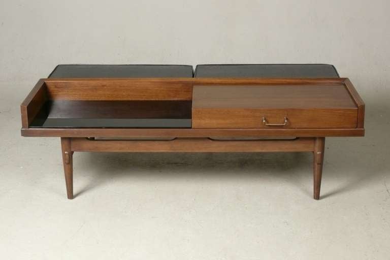 Mid-Century Modern 1960s Walnut Bench / Table By American Of Martinsville