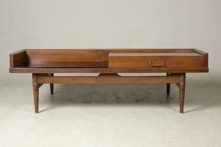 1960s Walnut Bench / Table By American Of Martinsville In Excellent Condition In Atlanta, GA