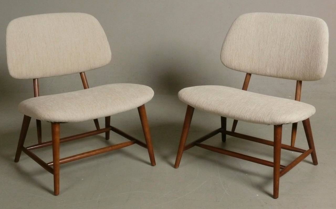 Mid-Century Modern Pair of 1950s Alf Svensson Te Ve Chairs for Dux, Sweden