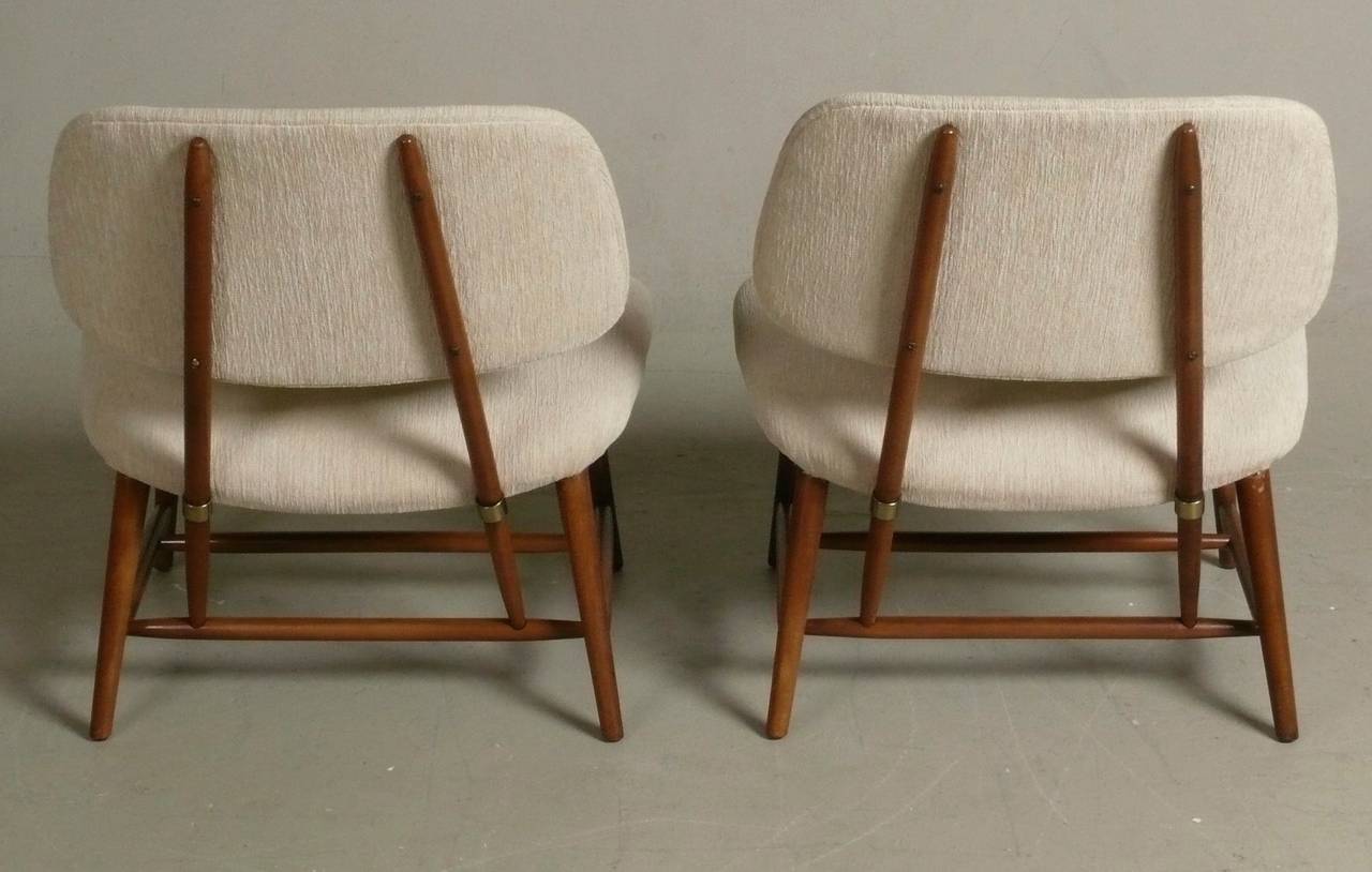 Pair of 1950s Alf Svensson Te Ve Chairs for Dux, Sweden In Excellent Condition In Atlanta, GA