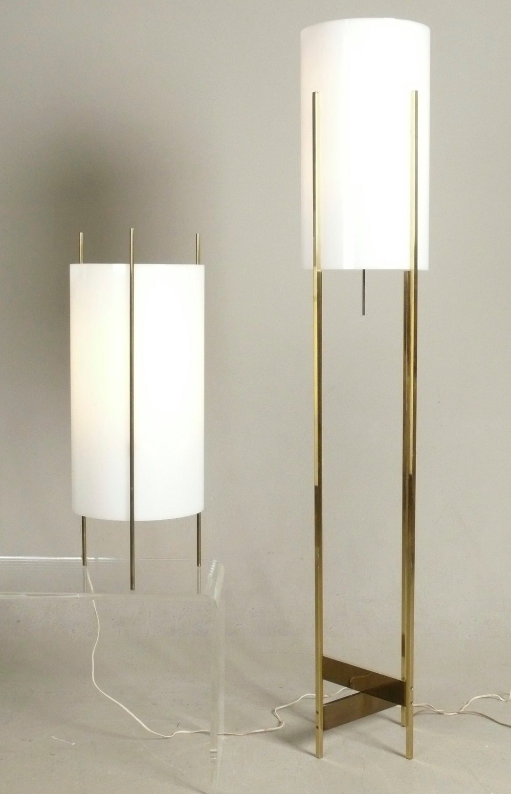 C.1969 brass & Lumacryl table lamp with 3 way switch & brass pull rod by Paul Mayen for Habitat. 12
