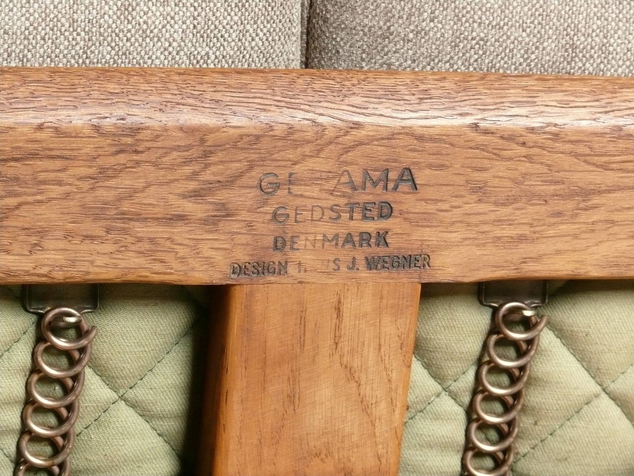 1950s Oak Frame Settee designed by Hans Wegner for Getama, Denmark 4