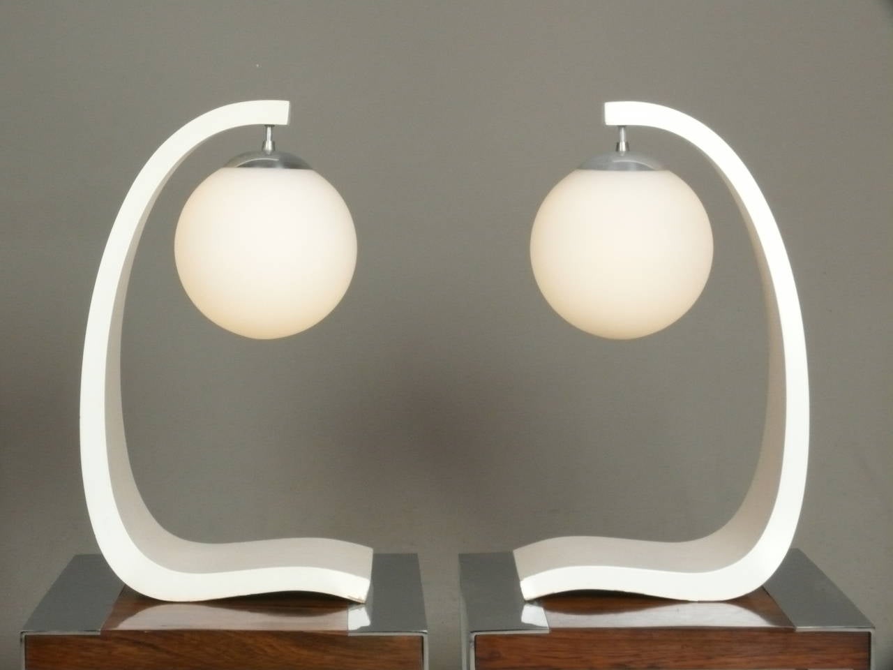 North American Pair of Modeline Table Lamps