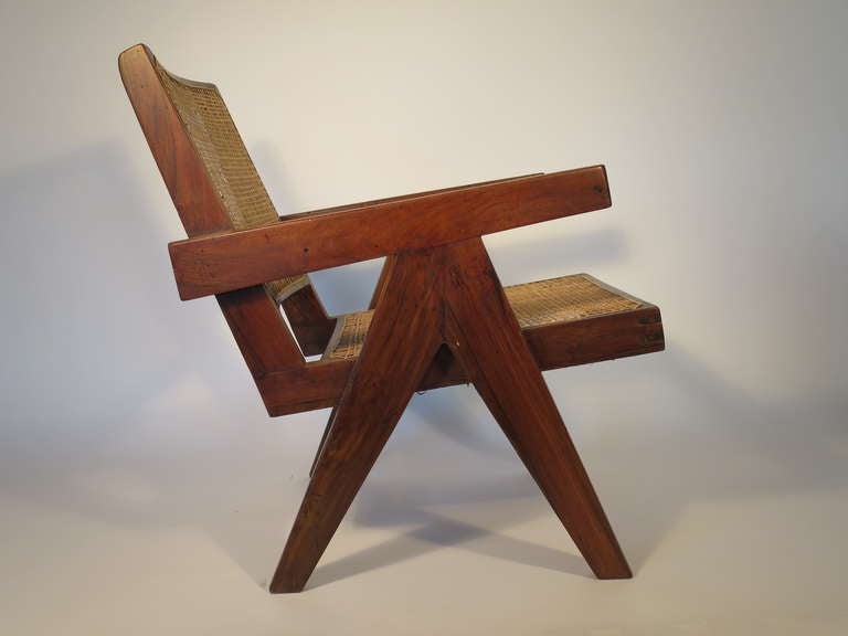 Indian Pierre Jeanneret Easy Armchair, Pair