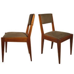 Pair of Oak Chairs by Charles Dudouyt