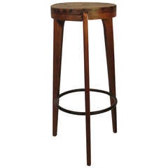 French Bar Stool Attributed to Pierre Jeanneret