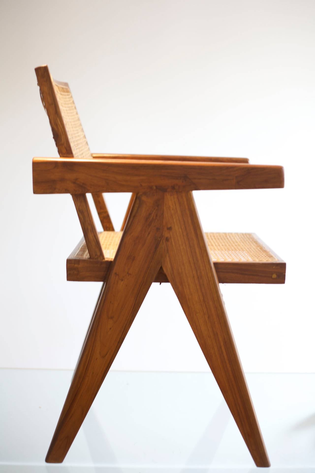 Set of Six Pierre Jeanneret Office Armchairs 1
