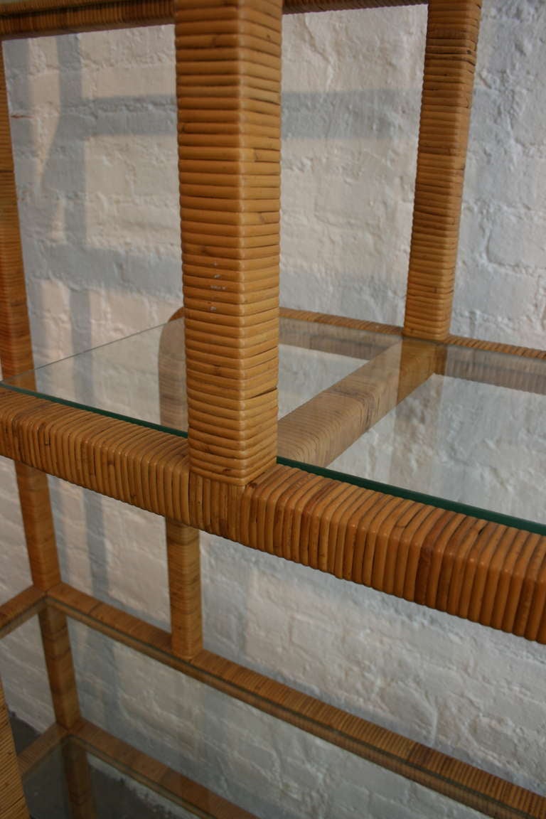 vintage rattan etagere