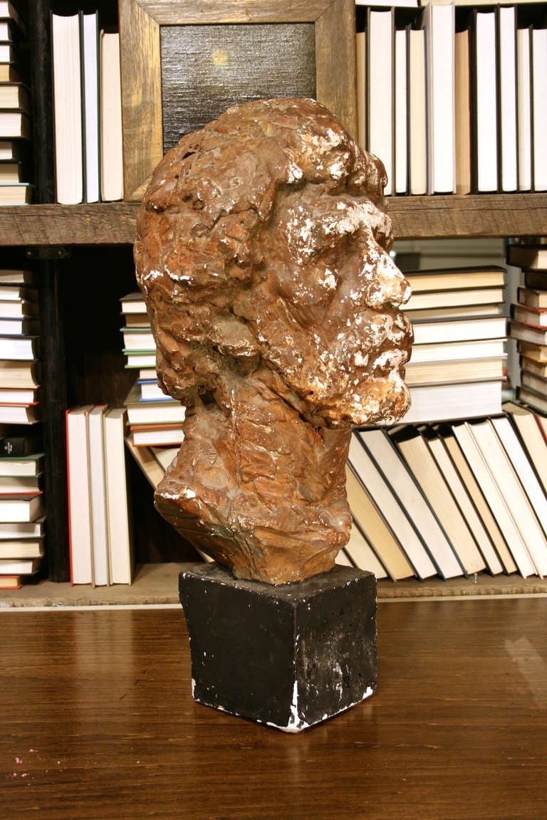 French Plaster Man Bust In Good Condition In New York, NY