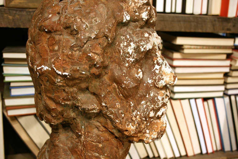 Mid-20th Century French Plaster Man Bust
