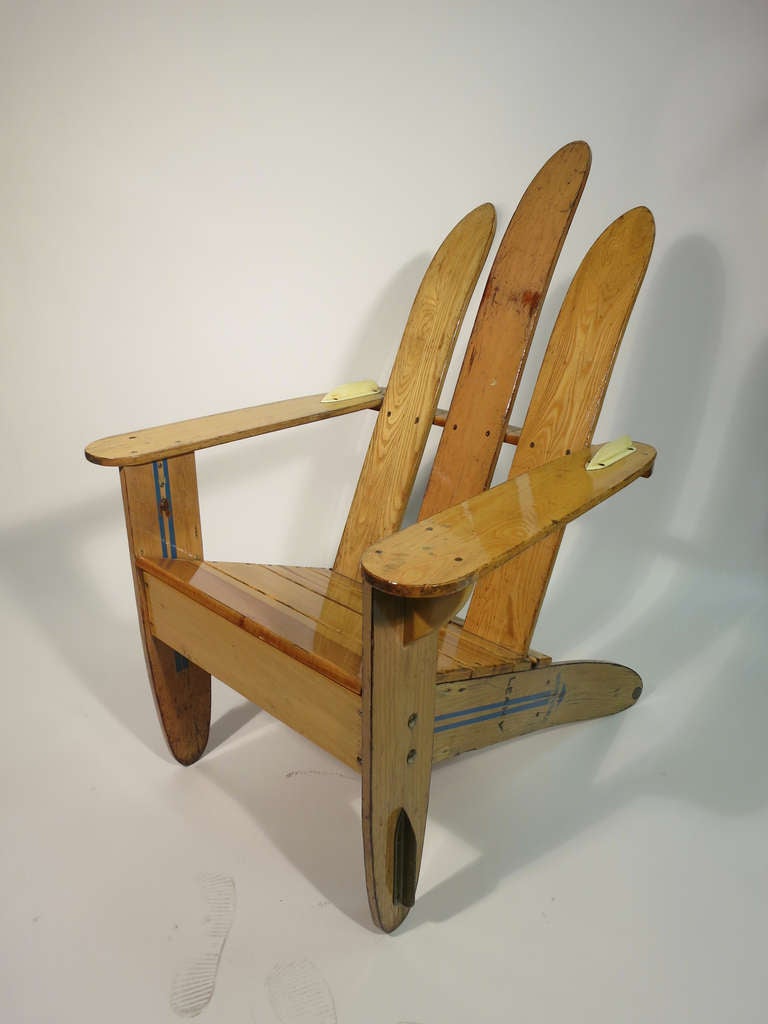 Whimsical Lounge Chair made from vintage water skis.