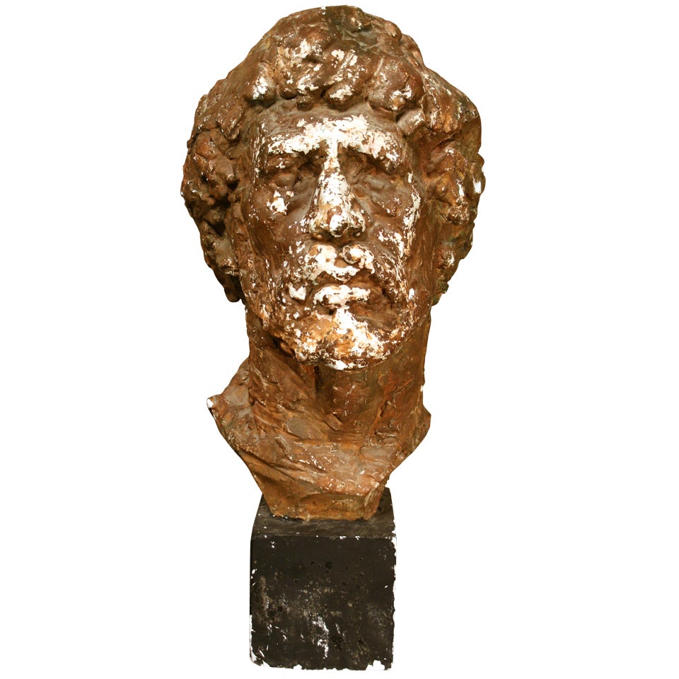 French Plaster Man Bust