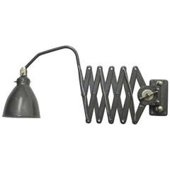 Vintage Black Enamel Accordion Wall Lamp