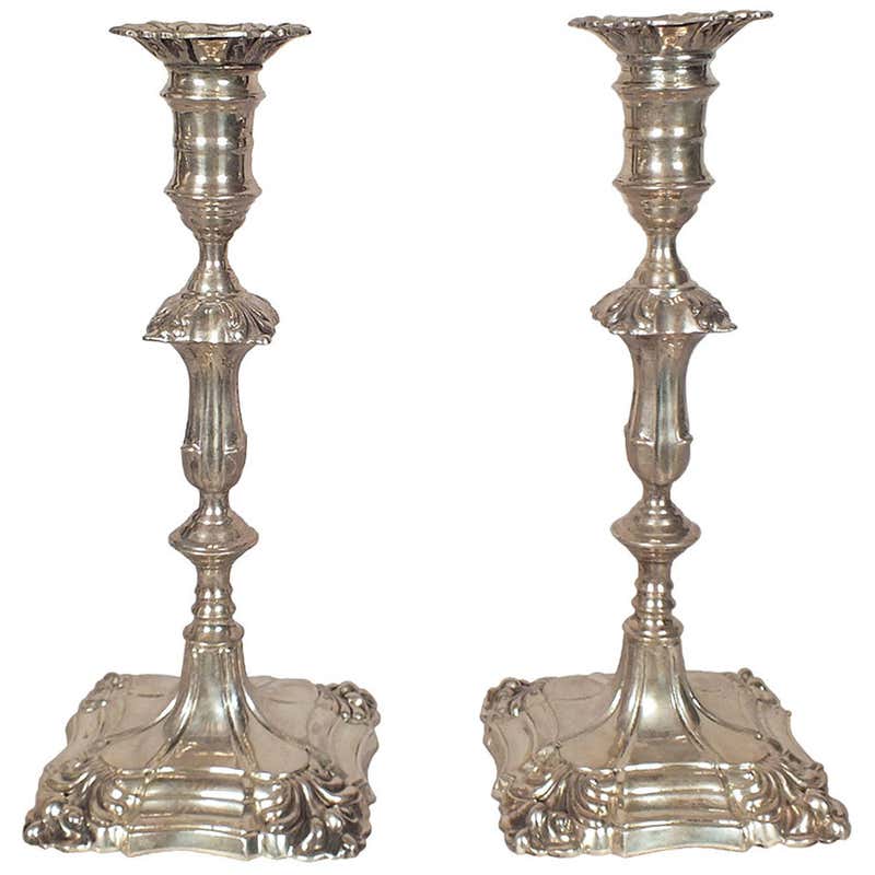 Pair of Sterling Silver Candlesticks at 1stdibs